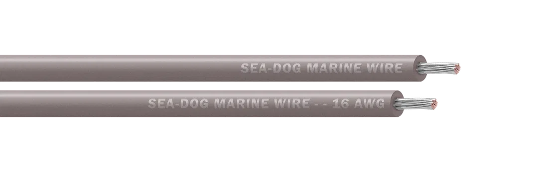 8016112 – SEA DOG Primary Wire, Stranded Conductor 16 Gauge Gray 100 Foot Spool Tinned Copper Conductor/ PVC Insulati...